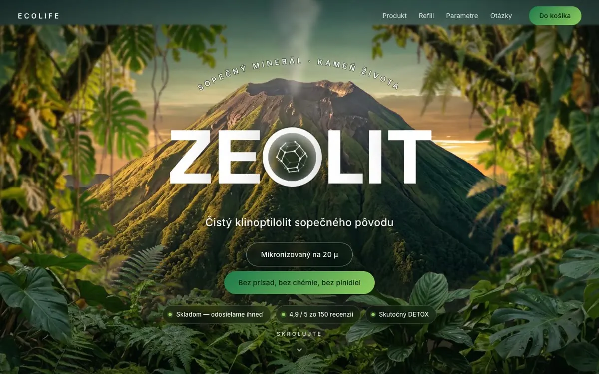Landing page Zeolith pre Ecolife